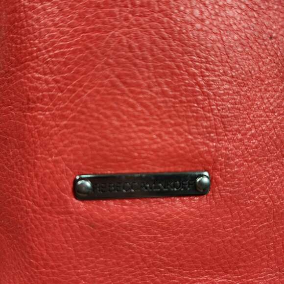 Rebecca Minkoff hot red leather shoulder bag studded 17x17 A4C - Picture 4 of 7
